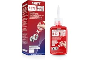 SXhyf Thread Locker Red 271, Lock Tight Nuts and Bolts, Threadlocker High Strength, Metal Glue, for Lock and Seal Fasteners, Metals and Screw, Permanent, Prevent Rust and Corrosion(1.69Fl Oz/50ml)