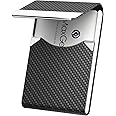 MaxGear Business Card Holder, PU Leather Business Card Case Pocket Card Holders for Men or Women, Metal Slim Name Card Holder