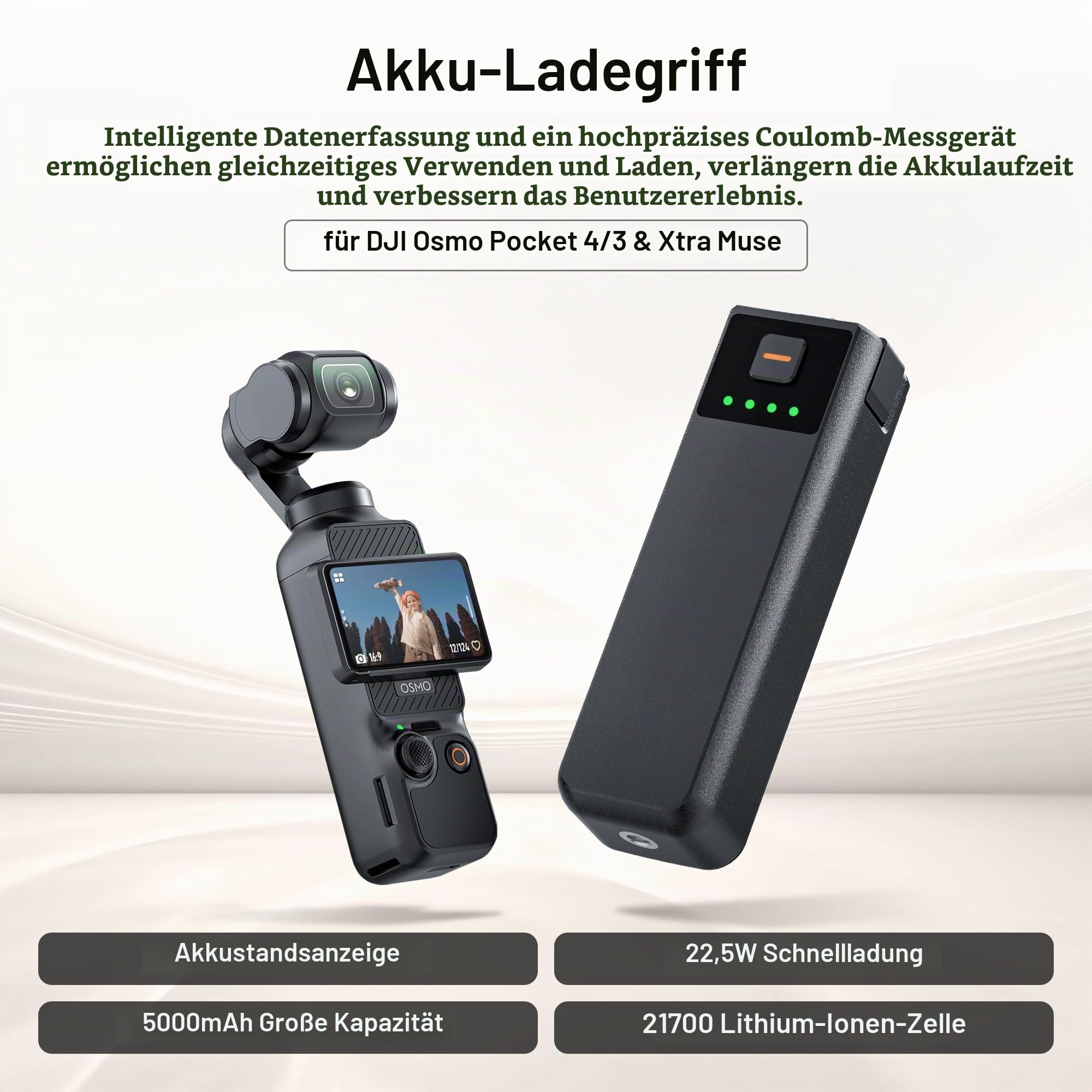 CYNOVA Osmo Pocket 4P Akkugriff für DJI Osmo Pocket 4P 2