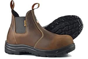 MooseLog Women's CSA Approved Composite Toe Chelsea Work Boots – 100% Leather, Lightweight, PR/ESR, Oil/Slip/Heat Resistant, 