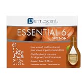 Dermoscent Essential 6 spot-on - Dog Skin Care for Dandruff &amp; Allergy Relief with Vitamin E Oil - Anti Itch for Dogs - Dog &amp; Small Mammals 0-10 kg - 4 Pipettes of 0.6 ml