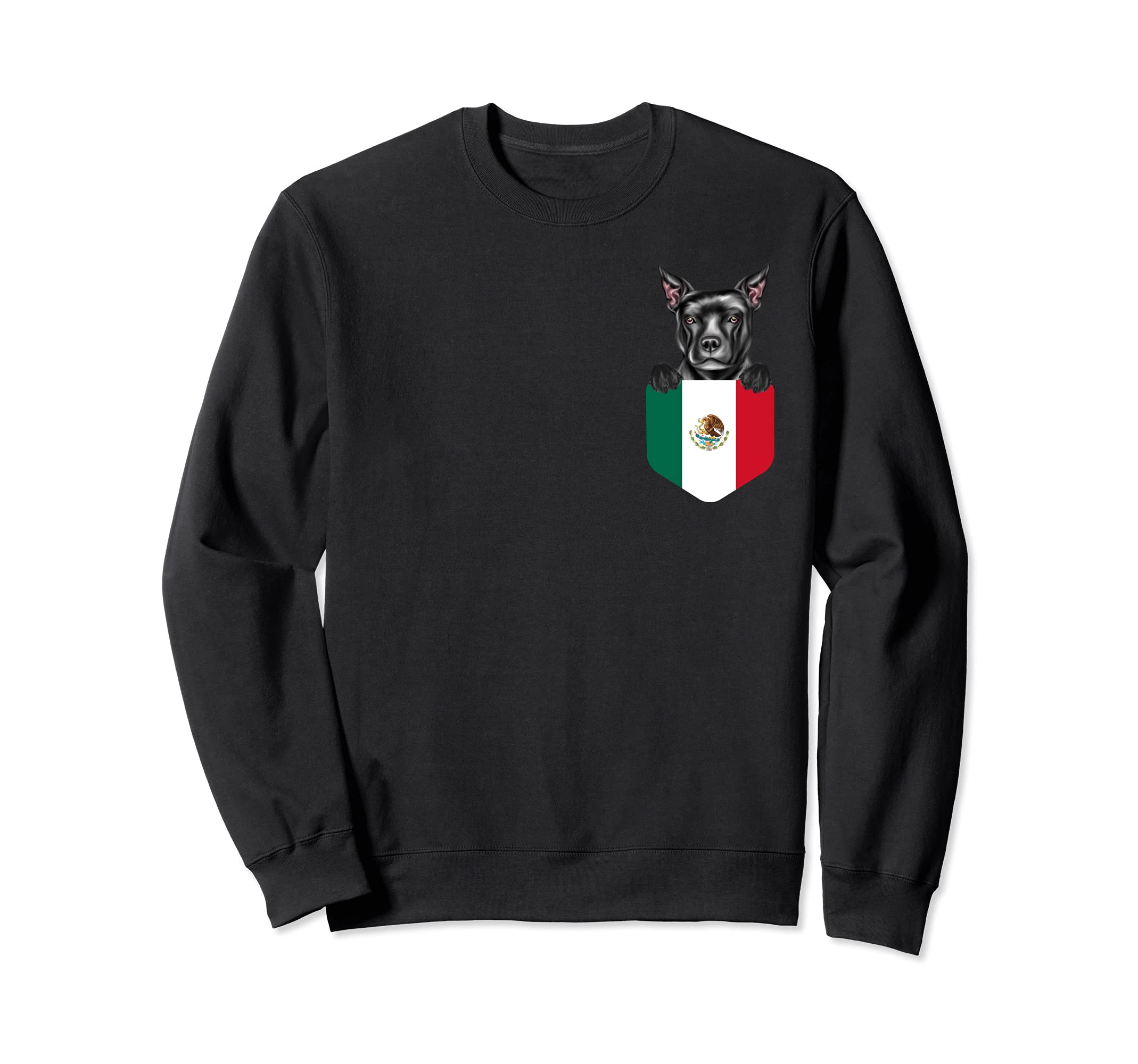 Mexico Flag Staffordshire Bull Terrier Dog In Pocket Sweatshirt
