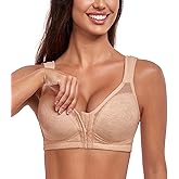 HACI Women's Front Closure Posture Bra Everyday Full Coverage Back Support Wireless Non Padded