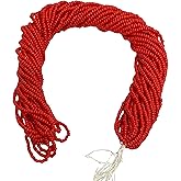 11/0 Glass Seed Beads, 12 String Hanks, Small Craft Beads, 2 mm (Red)