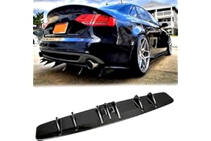 JMTBNO Glossy Black Rear Bumper Splitter Lip Diffuser Canard Compatible with Subaru Impreza WRX STI Infiniti G37 Q50 Q60 Q70 Mazda 2 3 5 6 CX-3 CX5 CX-7 (Black#4)