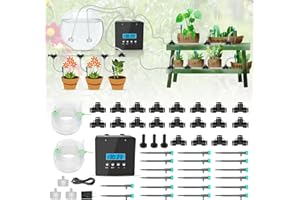 RUNWUSHENG Automatic Plant Waterer Indoor, Indoor Plant Watering Devices with 2 self-Priming Pump, Automatic drip Irrigation kit with 20 Adjustable droppers， self Watering System, programmable Timer