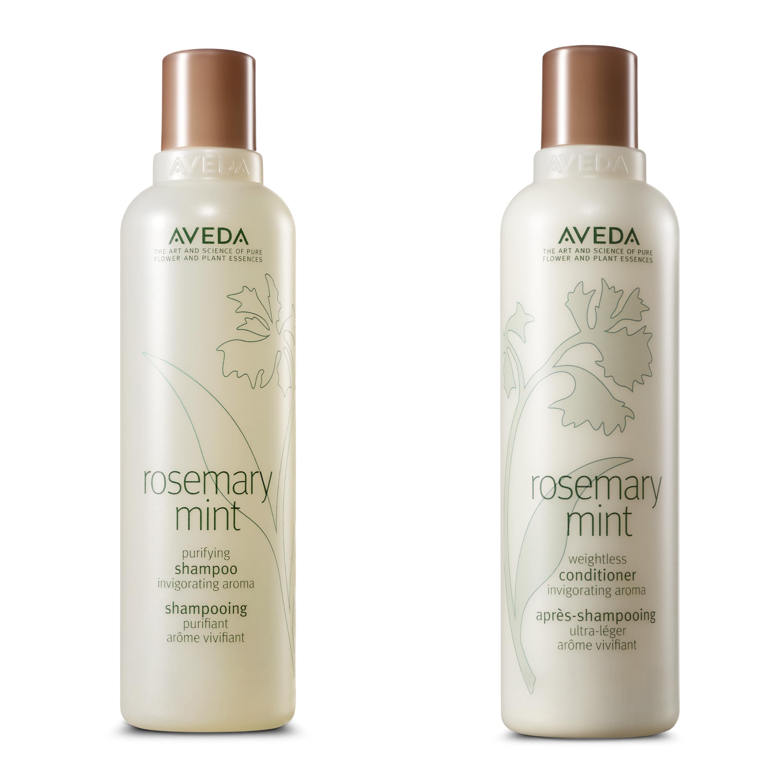 Aveda Rosemary Mint Purifying Shampoo & Conditioner Gift Set | Clarifying Shampoo | Lightweight Conditioner | Normal to Oily Hair | Fine to Medium Hair Types | Includes 2 Full Size Products Image