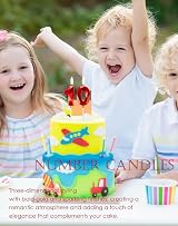 Yiran Red 11th Birthday Candles 3D Number 11 Cake Topper 2 pcs view 5