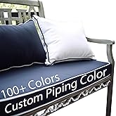 SINUOLIN Custom Size Bench Cushion Pads for Indoor Outdoor Furniture Window Seat Sofa Couch Swing 70D High-Resilience Foam wi