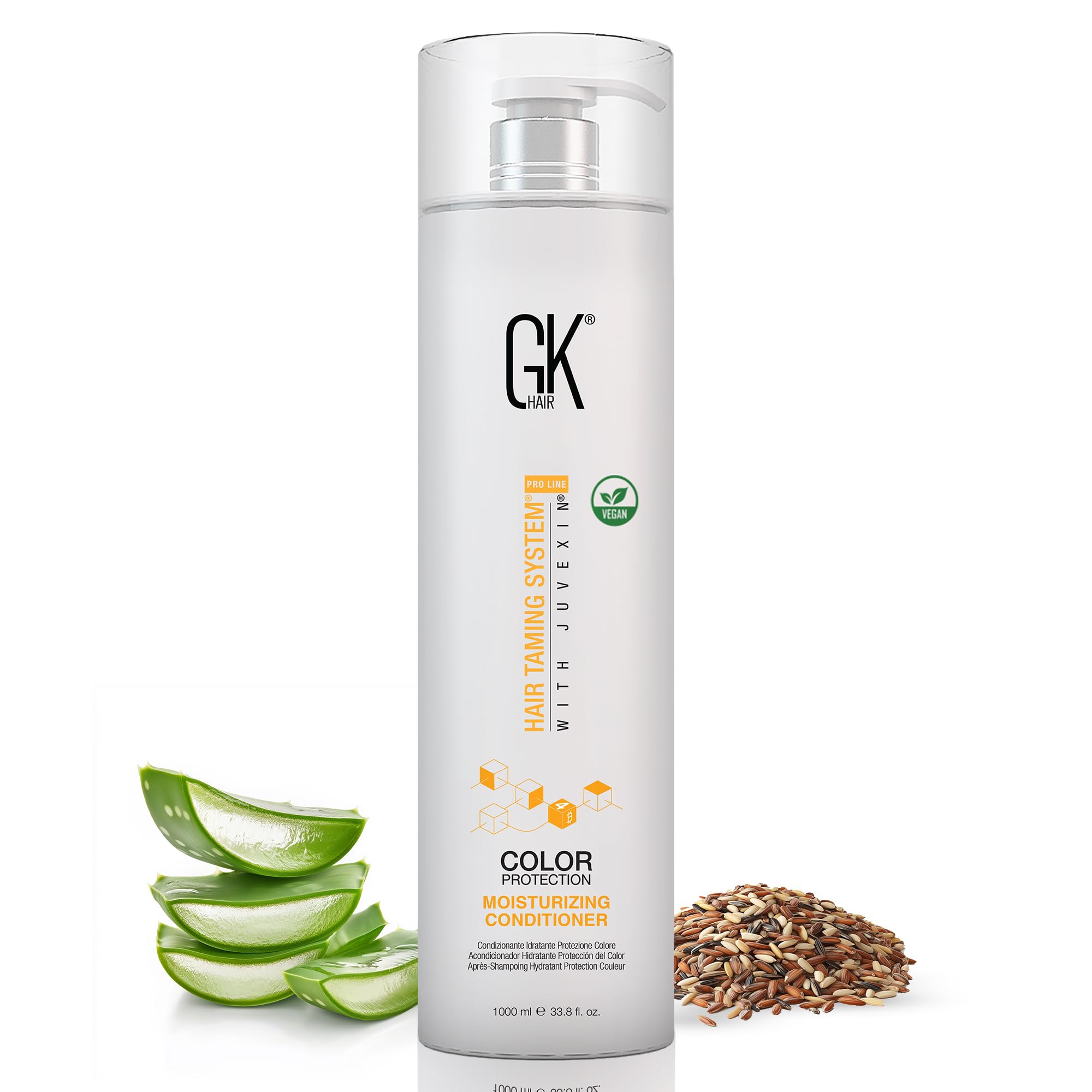 GK HAIR Global Keratin Moisturizing Conditioner (1000ml/33.8 Fl Oz) for Hydrating Color Protection Dry Damage Curly Frizzy Color Treated Hair Repair Organic Paraben Sulfate Free All Hair Types