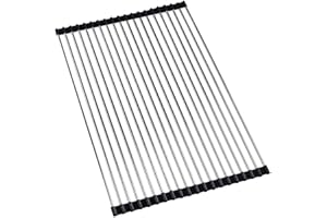 Wide Roll up Dish Drying Rack Over The Sink Folding Dish Rack Portable Dish Drainers for Kitchen Sink Counter Roll-up Drying 