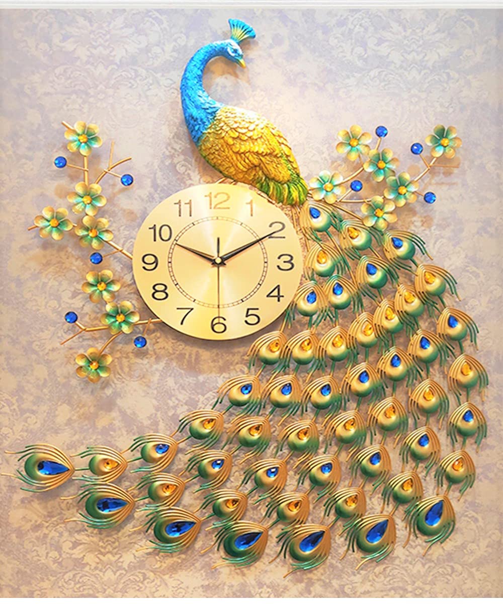 Buy ROYAL DECOR Peacock Wall Clock for Home/Living Room/Bedroom/Office