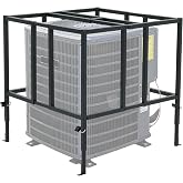 Sancunhui Air Conditioner Cage, Heavy Duty Adjustable AC Guard, Powder-Coated Steel Security Enclosure, Anchorable &amp; Lockable for Outdoor AC Units, Fit 31" to 46" Width, 32" to 50" Height