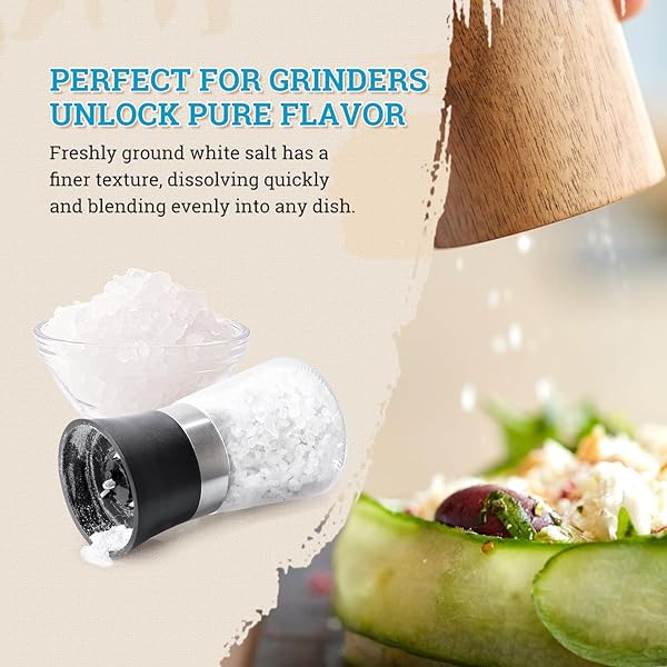 52USA HIMALAYAN WHITE SALT COARSE, SEA SALT FOR GRINDER REFILL, 39 OZ (2.4 POUND), PURE NATURE HIMALAYAN SALTS, COARSE SALTS PERFECT FOR COOKING, BBQ, BAKING, KOSHER SALT