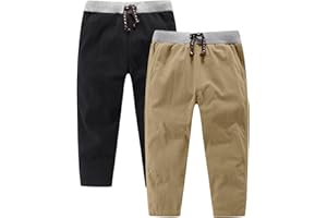 Bumeex Toddler Boy's 2pk Cotton Pull-on Pants 2-9years
