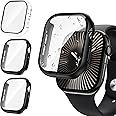 Tensea [3Pack for Apple Watch Screen Protector Case Series 10 46mm, iWatch Protective Face Cover, Tempered Glass Film Hard PC Bumper for Women Men, Ultra-Thin Guard