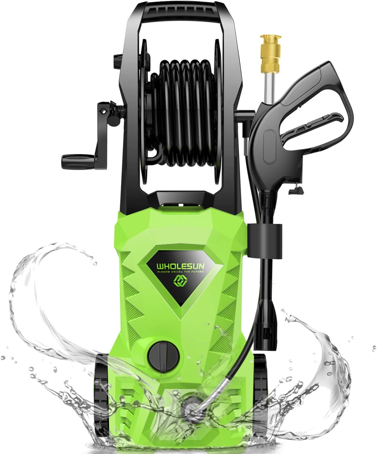 WHOLESUN 3000PSI Pressure Washer Electric 1.8GPM 1600W High Power Washer Machine with Spray Gun & 5 Nozzles (Green) : Garden & Outdoor