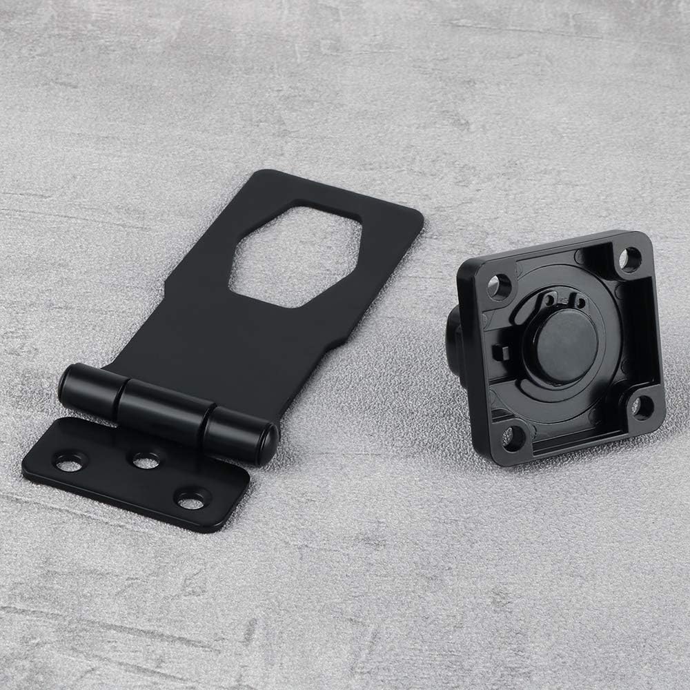 SAYAYO Shed Lock with 2 Keys, Keyed Hasp Door Lock Garden Gate Latch Bolt Security for Wooden Gates 4 Inches Metal Matte Black Finished - Image 5