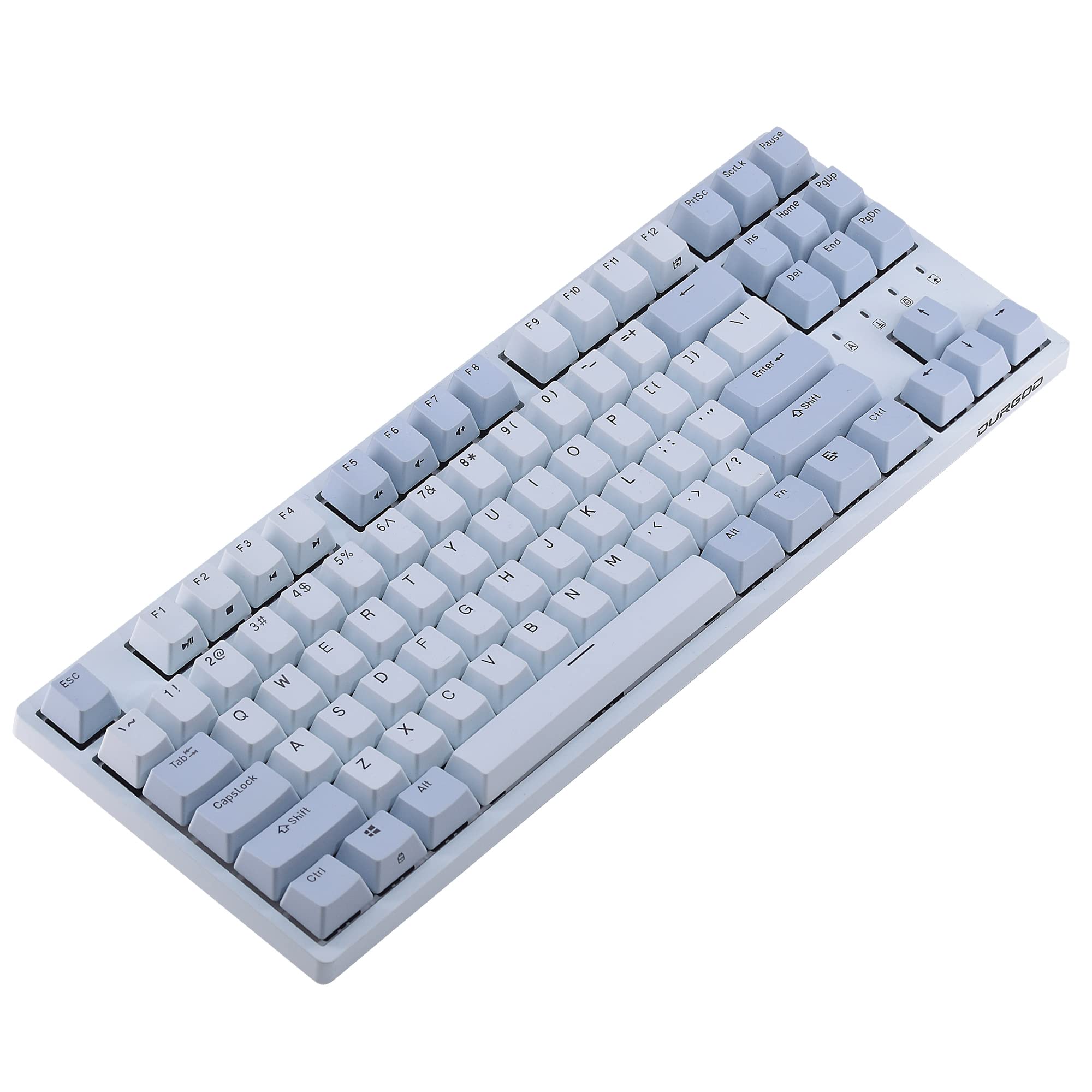 Durgod Taurus K320 TKL Mechanical Keyboard | 87 Keys Tenkeyless | USB C Wired | Doubleshot PBT Keycaps | Programmable Keys | NKRO | Windows & Mac (Haze BlueCherry Brown )