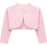 Lilax Girls' Long Sleeve Cardigan Knit Button Closure Bolero Shrug