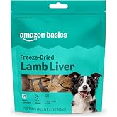 Amazon Basics Freeze-Dried Raw Single Ingredient Dog Treats, Lamb Liver, High Protein, Healthy Training Treats or Meal Topper for all Dogs, Grain-Free, 3.3oz (Previously Wag)