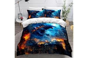 sonicpony Duvet Cover Set Queen King Size Dinosaur Comforter Cover for Boys Men Bedding Set Home Deco 1 Piece Quilt Cover with 2 Pieces Pillow Shames No Comforter (Dino39, Full/Queen)