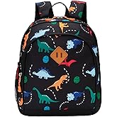 JinBeryl Toddler Backpack for Boys or Girls, Little Kids Backpack for Preschool or Kindergarten (Dinosaur Black, Mini)