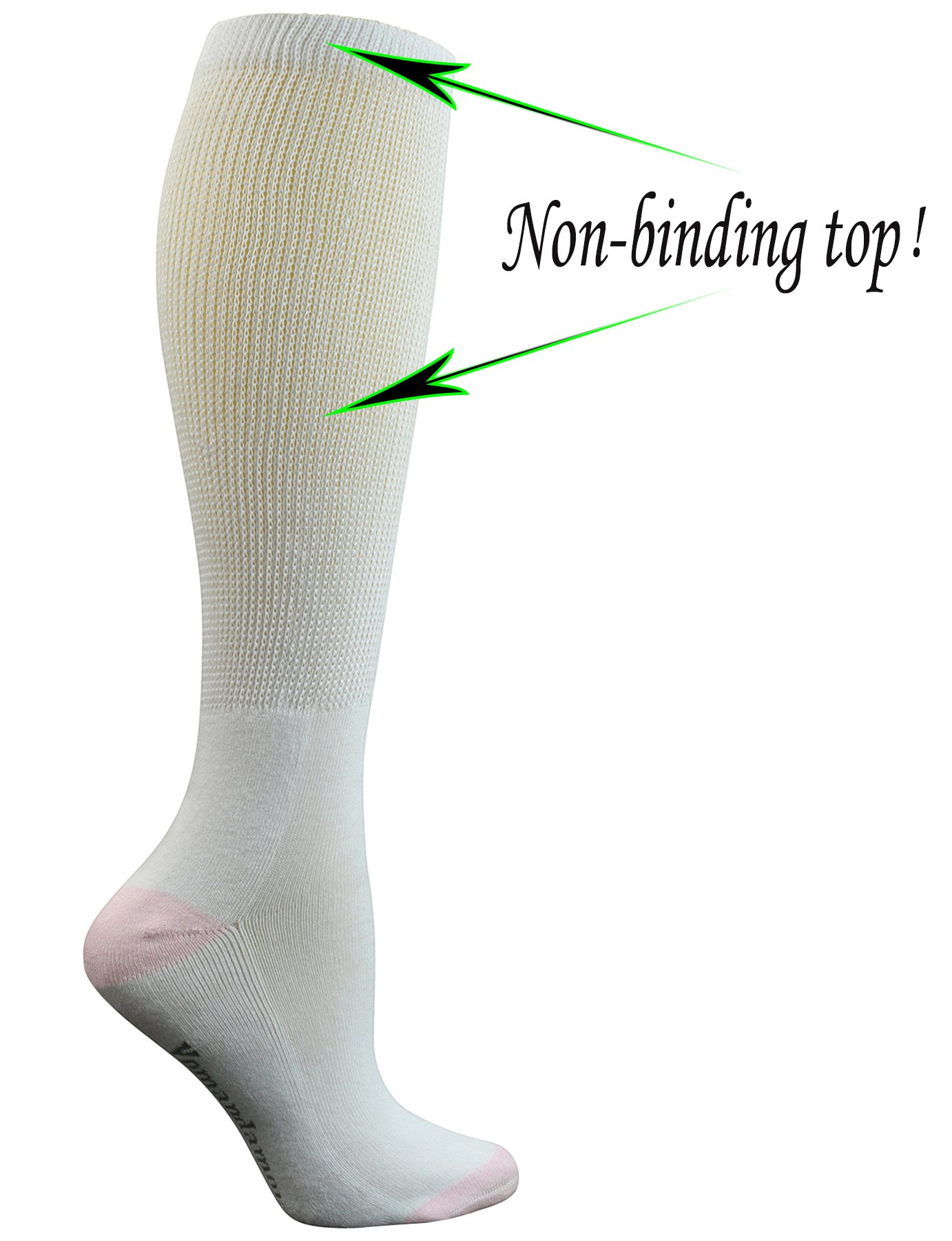 Yomandamor Women's Nonbinding Cotton KneeHi Diabetic Socks Boot Socks