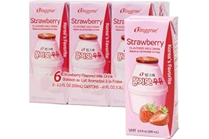 Binggrae Strawberry Flavored Milk (Pack of 6)
