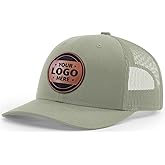 Custom Trucker Leather Patch Hat Laser Engraved