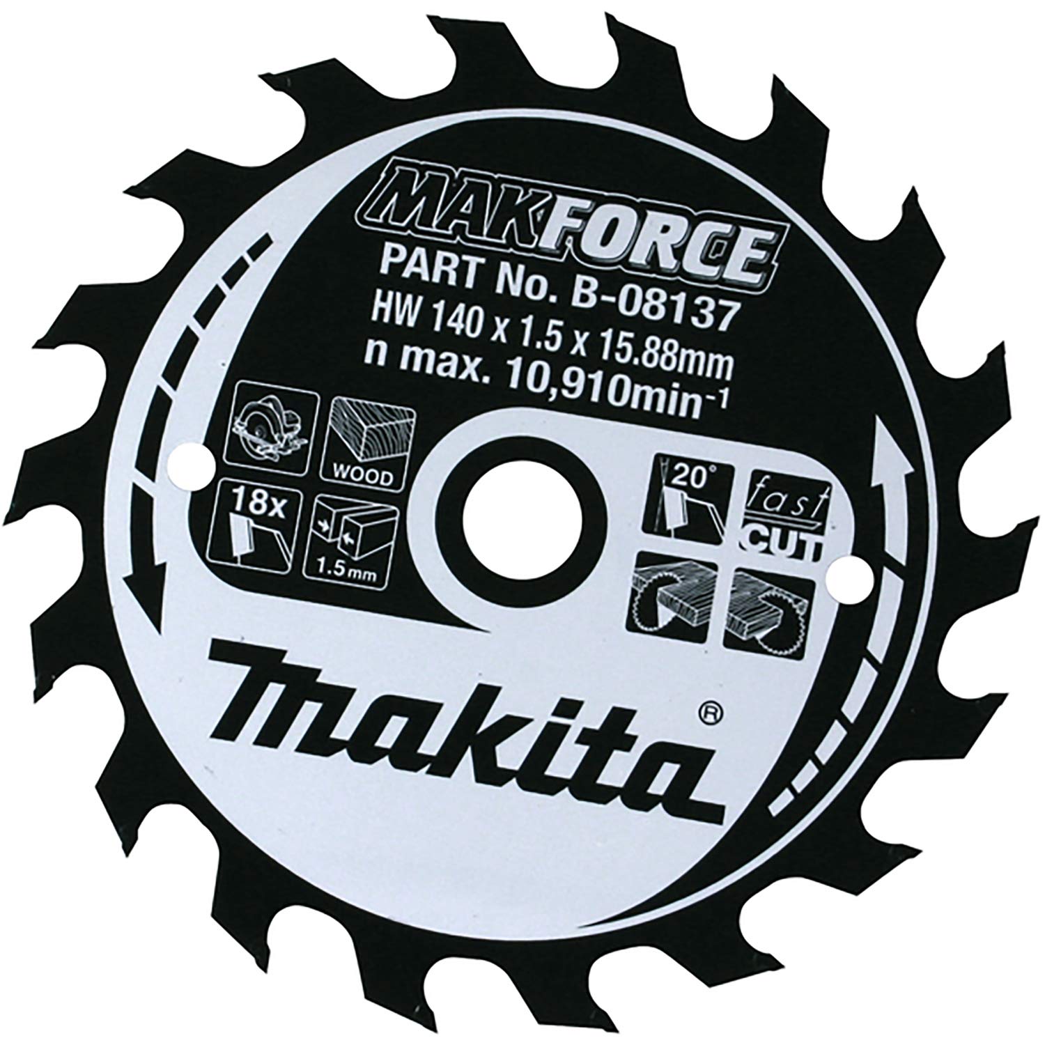 Makita B-32340 MAKFORCE TCT Saw Blade 190x15.88x24T