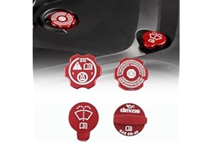 CHEAYAR Aluminium Alloy Engine Oil Cap Radiator Cap Washer Cap Brake Fluid Cap Cover Trim Compatible with Chevrolet Corvette C8 2020-2023 2024 2025, Engine Cap Cover Set C8 Accessories 4PCS (Aluminum - Red)