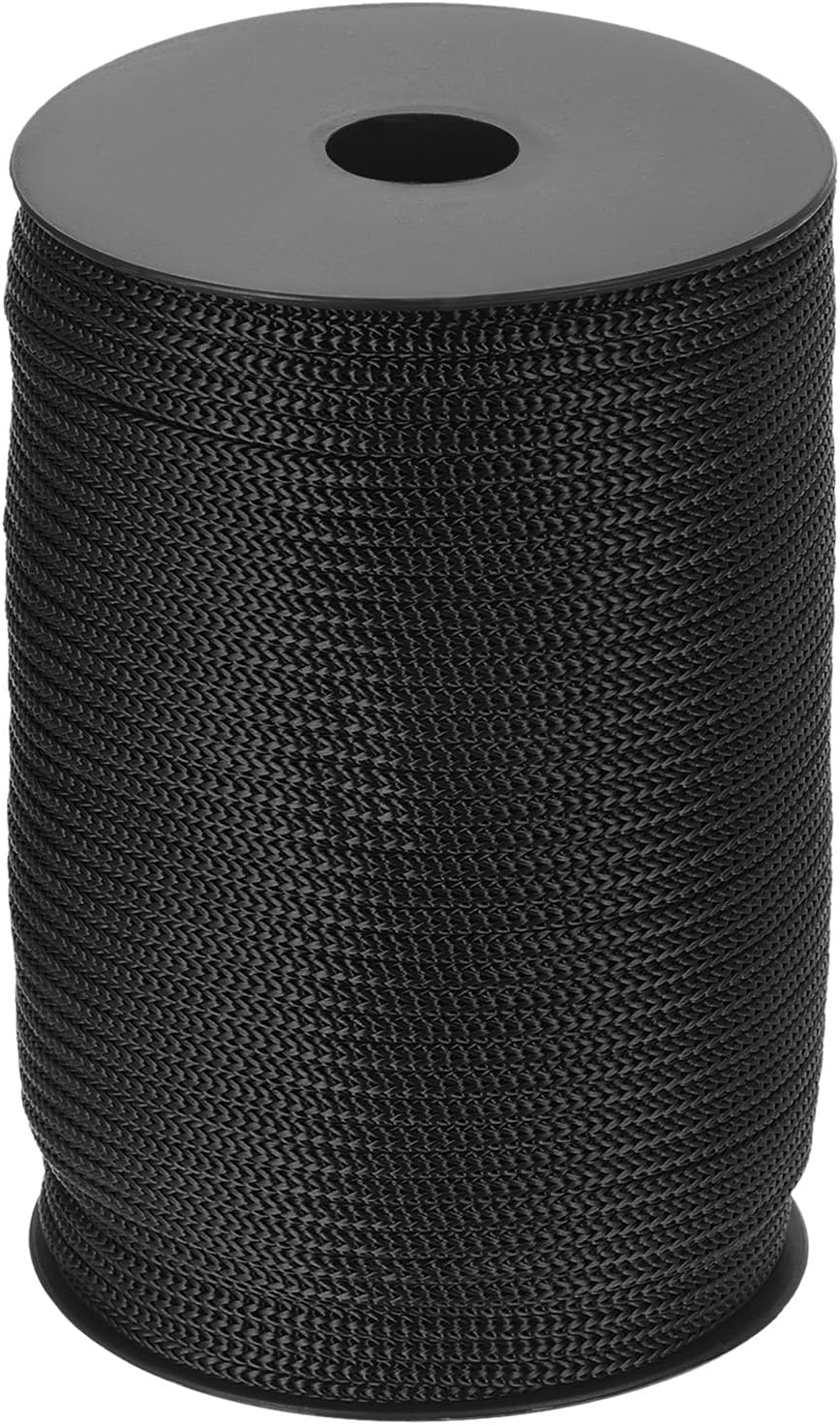 Sourcing Map 4mm Polypropylene Rope 100m Black Braided Utility Cord