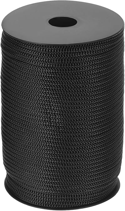 Sourcing Map 4mm Polypropylene Rope 100m Black Braided Utility Cord