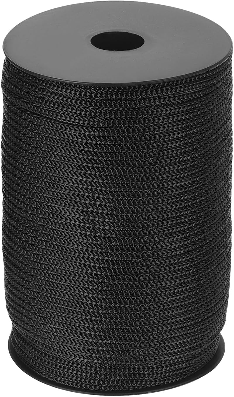 Sourcing Map 4mm Polypropylene Rope 100m Black Braided Utility Cord