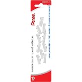 Pentel Hi-Polymer White Cap Erasers, Pack of 10 (ZEH02BP10)