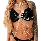 Nicute Body Chain Necklace Gold Shoulder Chains Body Chain Jewelry for Women