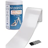 WilderWild Bike Frame Protection Tape 4x72'' w/Tool - Glossy Clear | High impact clear vinyl wrap - Bike frame protector - Mountain bike frame guard - Chainstay protection