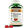 NatureWise Vitamin D3 5000 IU Gummies - Mixed Berry Flavor - Vegan D from Lichen, Pectin Based, Immune Support for Adults, Muscle & Bone Strength - Gluten Free, Non-GMO - 60 Count[1-Month Supply]