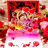 APOTODITO Valentine’s Day Card, Musical Pop up Cards, Anniversary Card with Light and Music, Romantic Greeting Card for Women Men Children, Envelope Included.