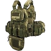 YAKEDA Tactical Training Vest with PALS System - Multi-Pocket Adjustable Straps Quick-Release Buckle for Hunting