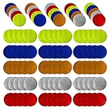 100pcs Warning Reflective Stickers, Round Decals