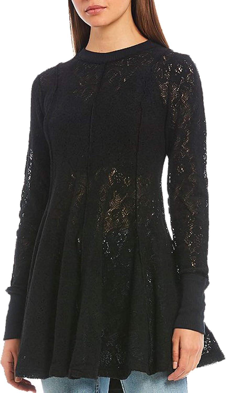 free people black lace tunic