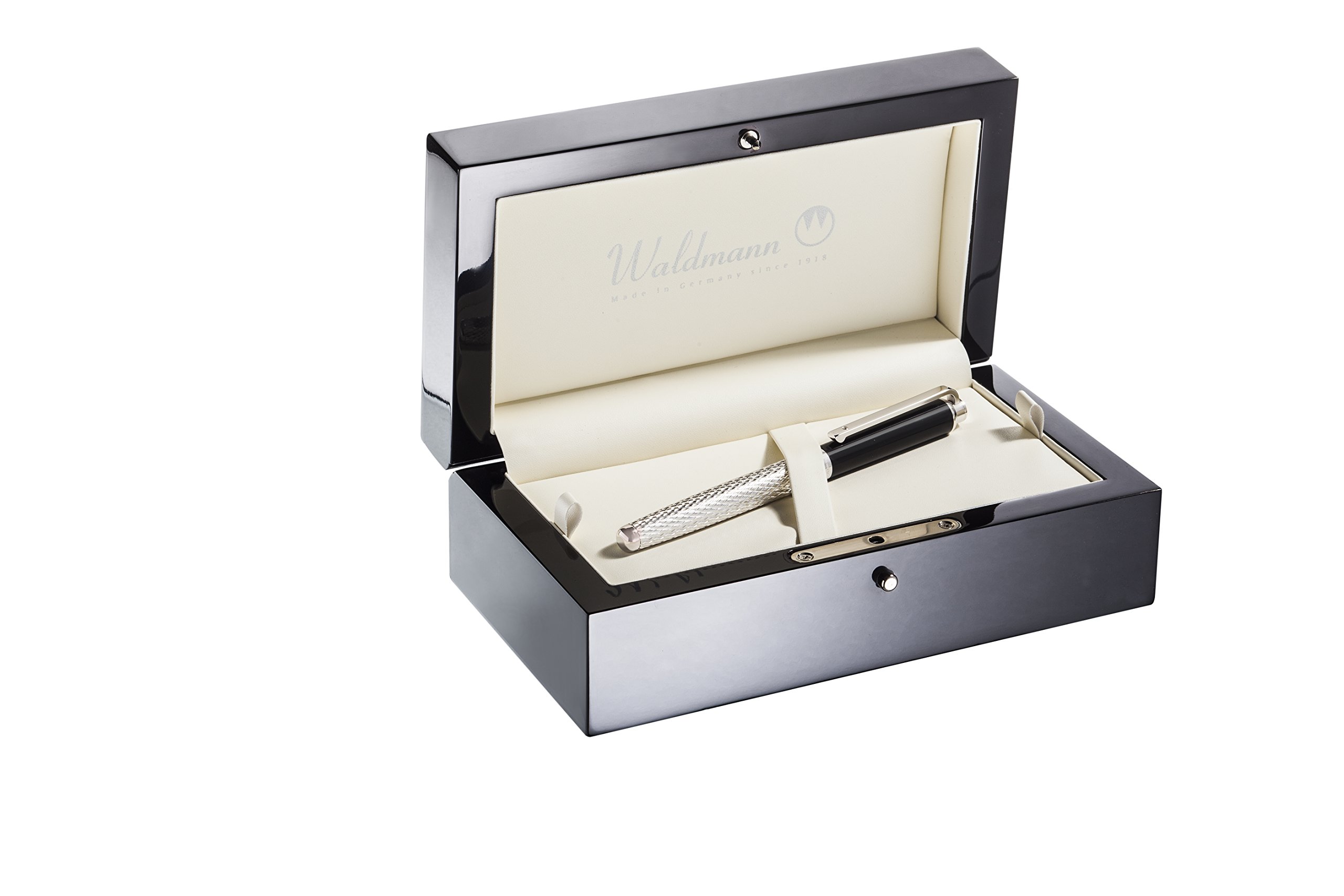 Waldmann luxurious wooden case, for 1-2 writing implements Black (Empty)