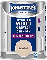 Johnstone's Wood & Metal Paint Satin Seashell 750ml Water Based Quick Dry view 7