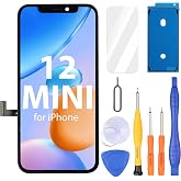 Ayake for iPhone 12 Mini Screen Replacement, 5.4 inch FHD LCD Display and Touch Digitizer Screen, True Tone Programmable, Face ID Remains (for A2398, A2399, A2400, A2176)