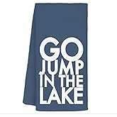 CIOJUNE Navy Lake Kitchen Towels - Lake House Decor, Lake Dish Towels for Kitchen, Lake Decor for The Home, Lake House Gifts, Go Jump in The Lake Decorative Hand Towels for Bathroom, 16x24