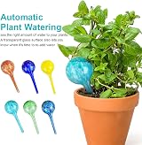 AMFUN 6 Pcs Glass Plant Watering Globes Self Watering System Colorful Hand-Blown view 6