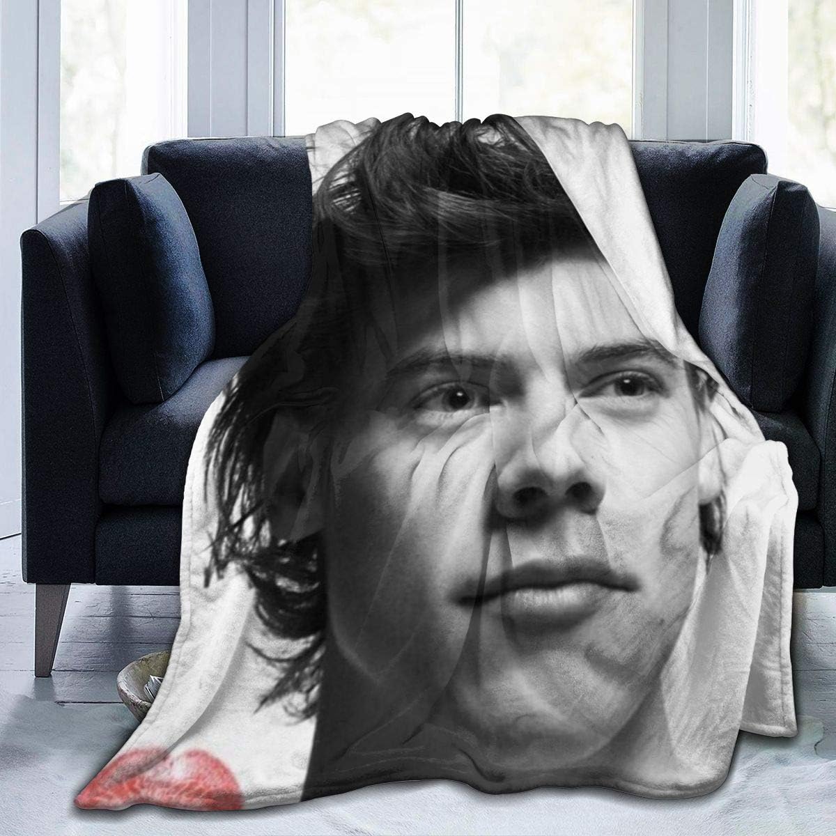 Harry Styles Ultra-Soft Micro Fleece Blanket Soft and Warm Digital Printed Blanket Flannel Throw Blanket for Children/Adults Xmas Birthday Gift Present (50" X40",60" X 50",80" X 60")