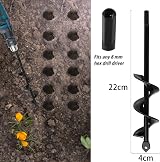 SYITCUN Garden Auger Drill Bit Set 2 Sizes 9x40cm 4x42cm Heavy Duty view 2
